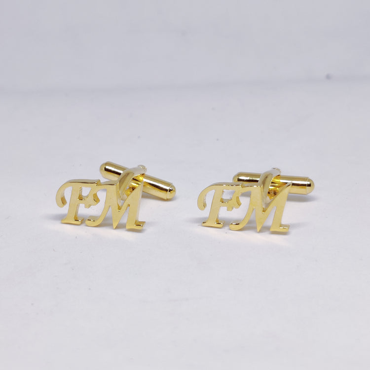 FM Double Initial Cufflinks