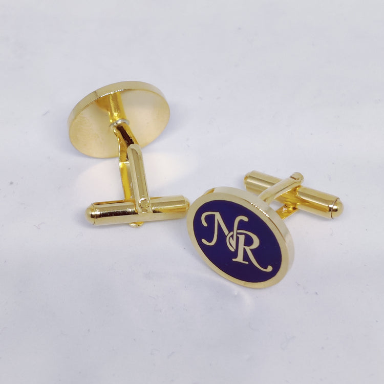 NR initial monogram cufflinks