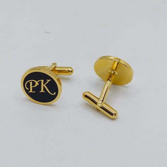 PK initial monogram cufflinks