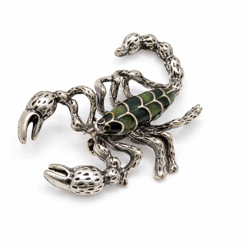 Emerald Strike Scorpion Brooch