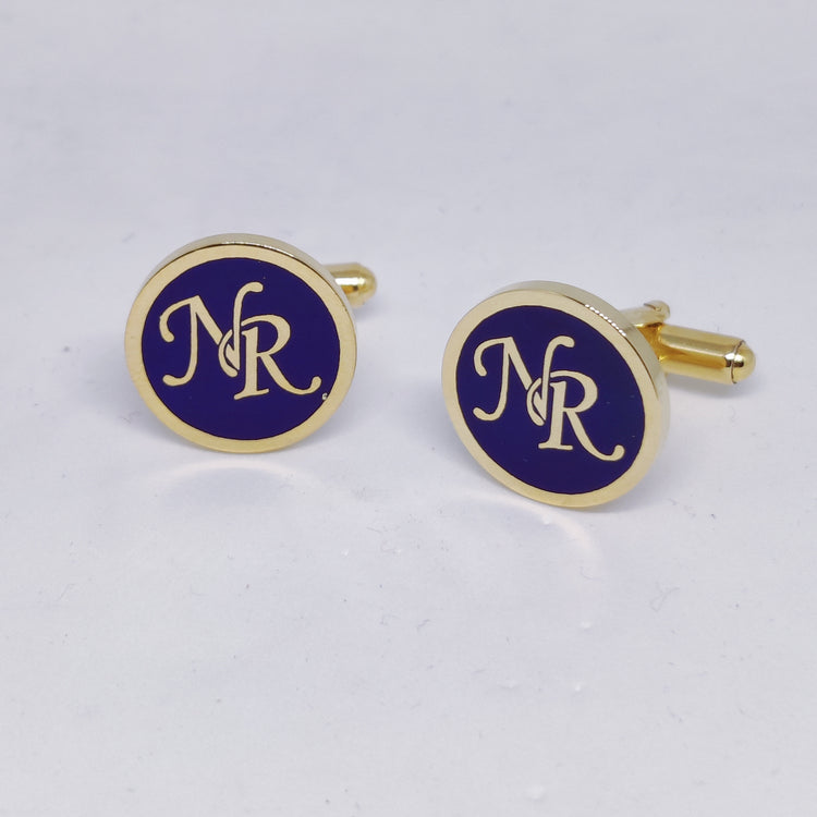 NR initial monogram cufflinks
