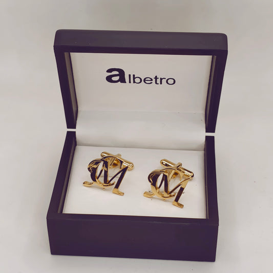 CM Double Initial Cufflinks