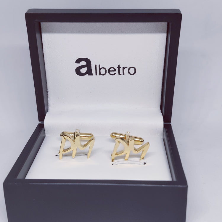 PM Double Initial Cufflinks