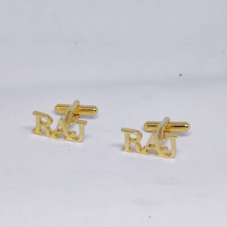 RAJ Triple initial cufflinks