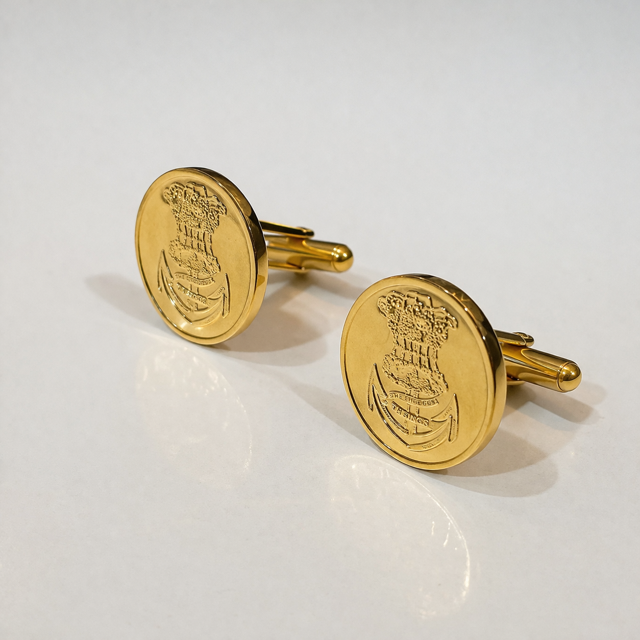 Anchor Crest Gold Cufflinks