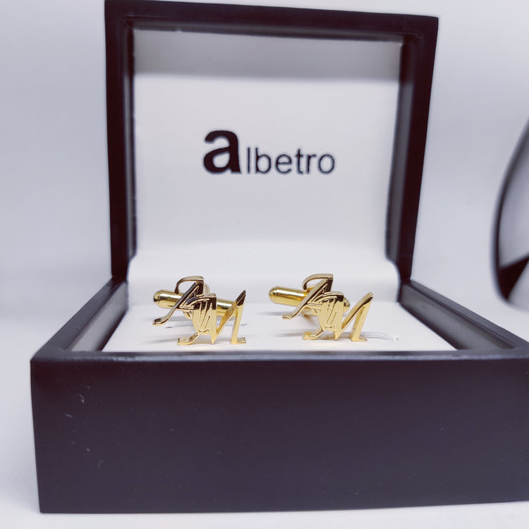 AM Double Initial Cufflinks