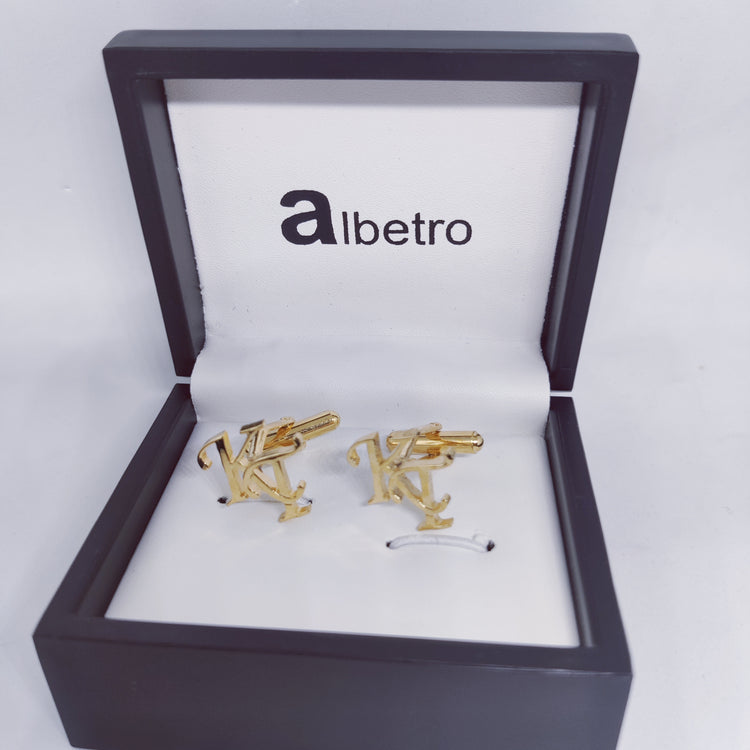 KT Double Initial Cufflinks
