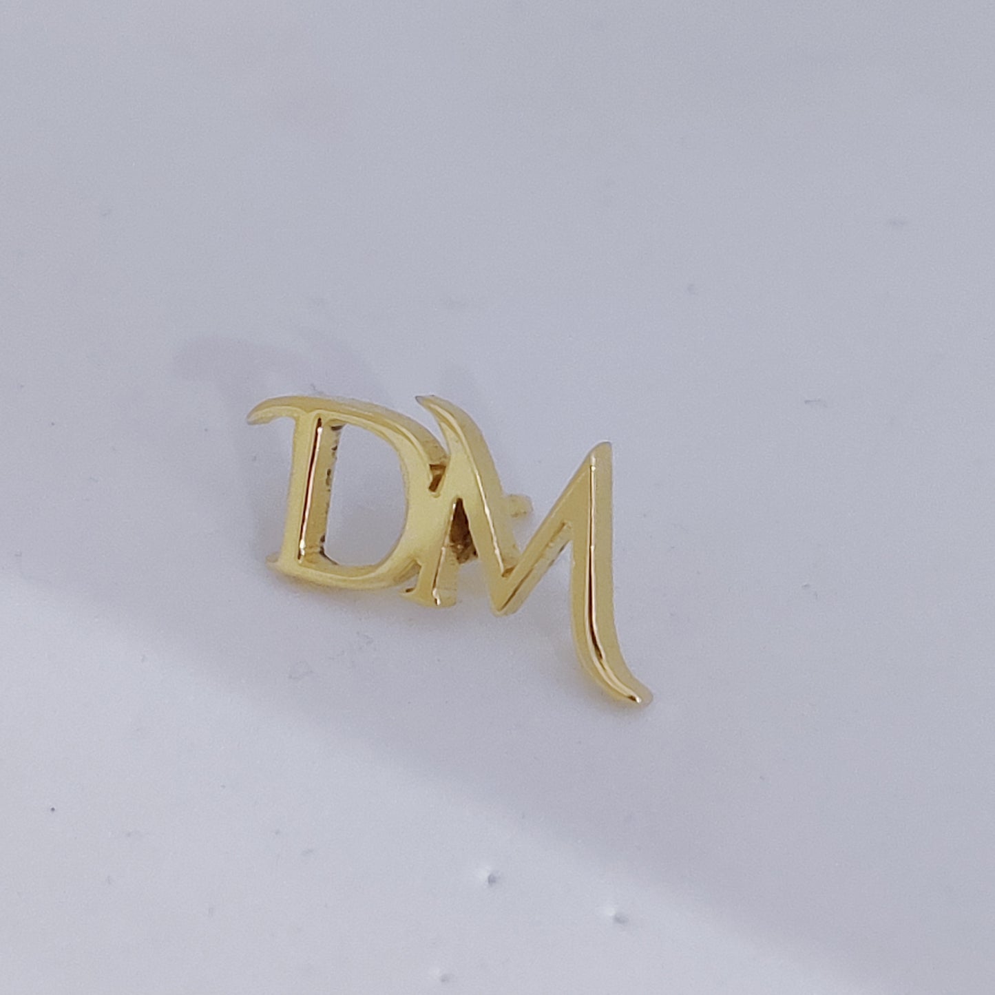 DM Double Initial Lapel pin