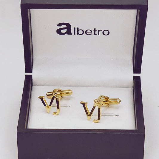 VJ Double Initial Cufflinks