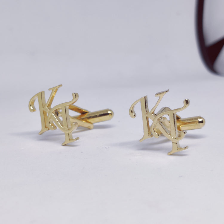 KT Double Initial Cufflinks