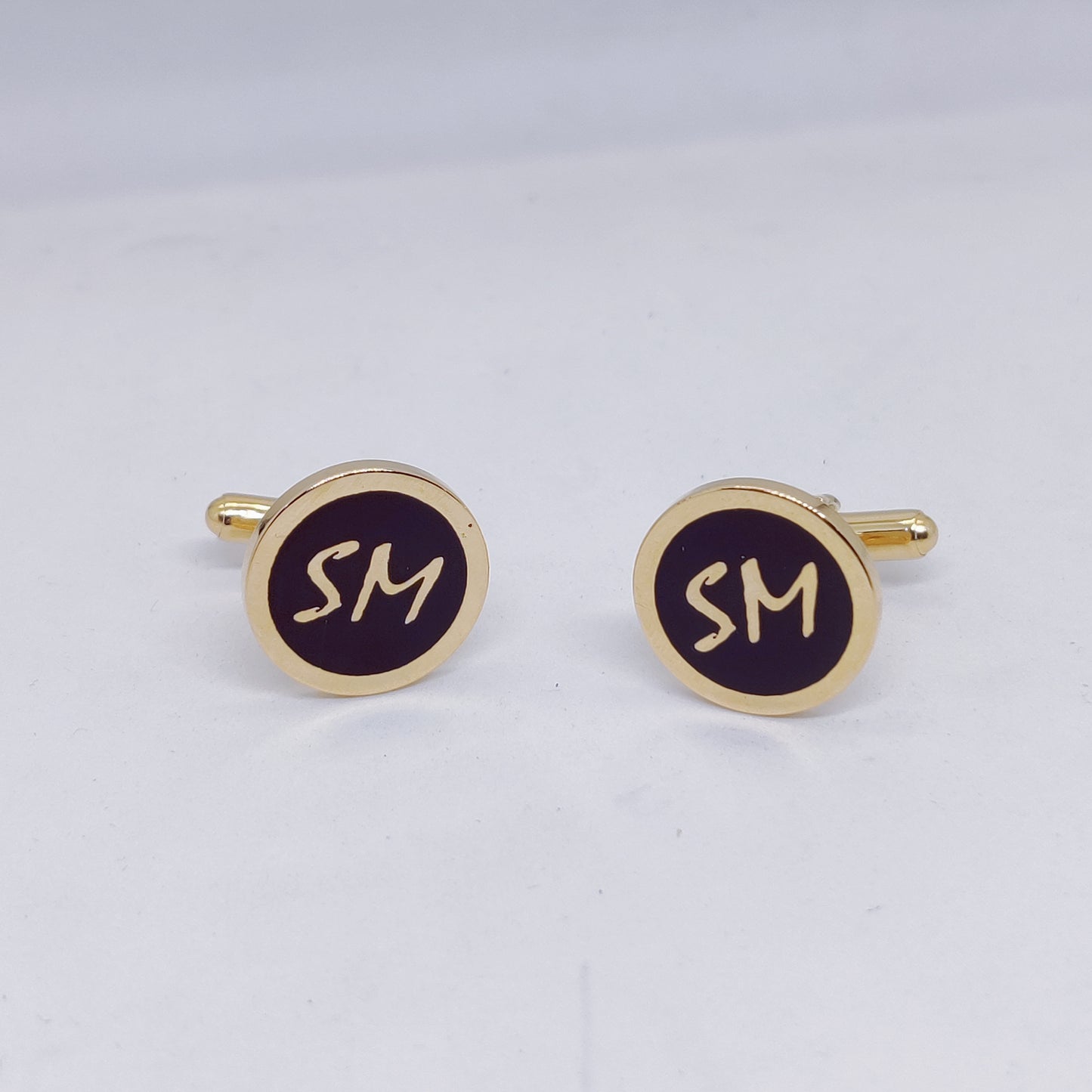 SM initial monogram cufflinks