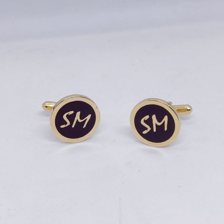 SM initial monogram cufflinks