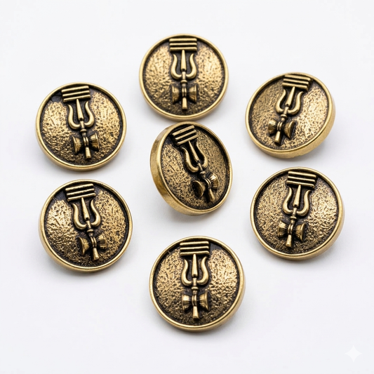 Trishul Brass Button