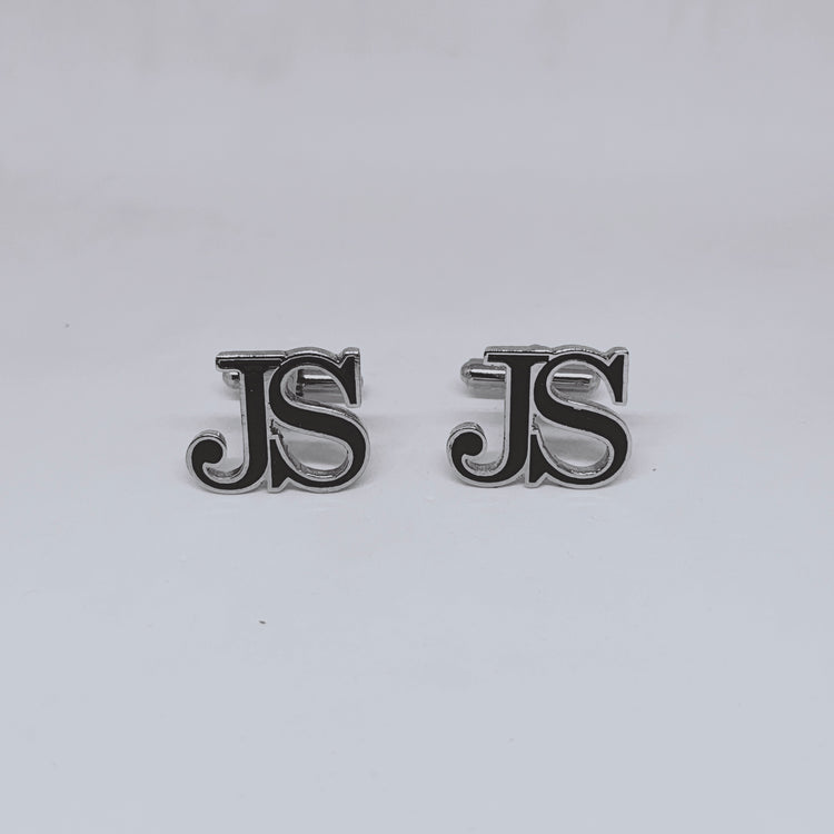 JS Initial Monogram Enamel Cufflinks