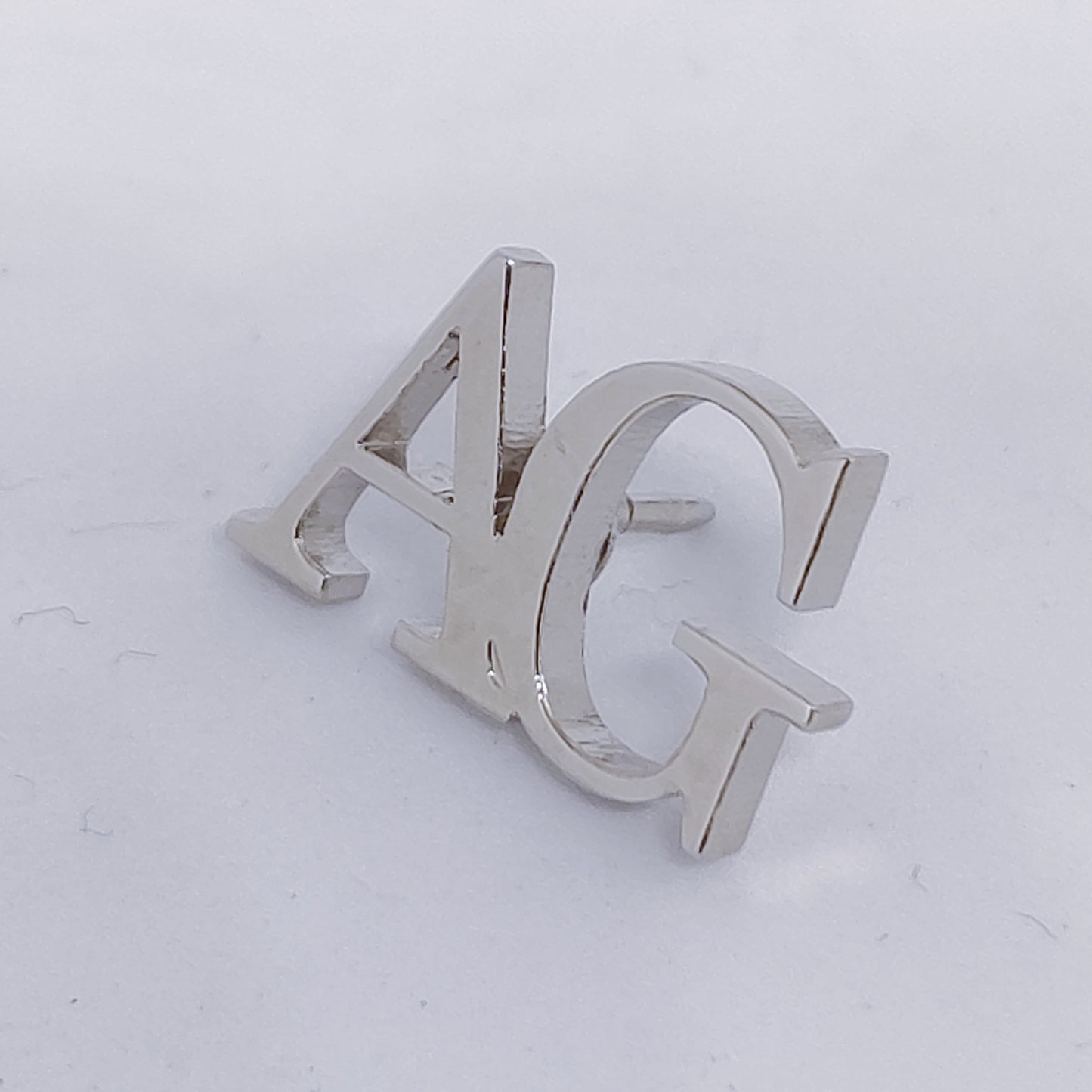 AG Double Initial Brooch Lapel Pin
