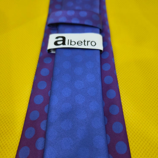 Blue Dots Printed Maroon Tie