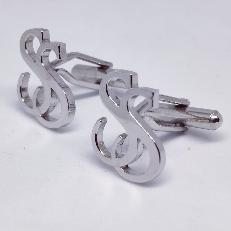 SS Double Initial Cufflinks