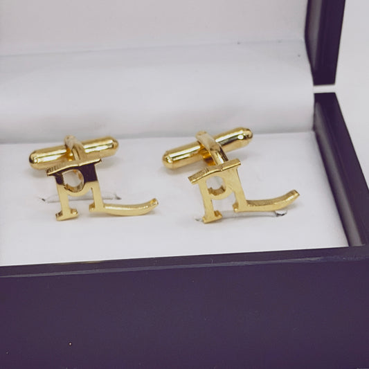 PL Double Initial Cufflinks
