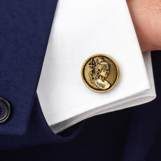 Adiyogi Antique Gold Cufflinks