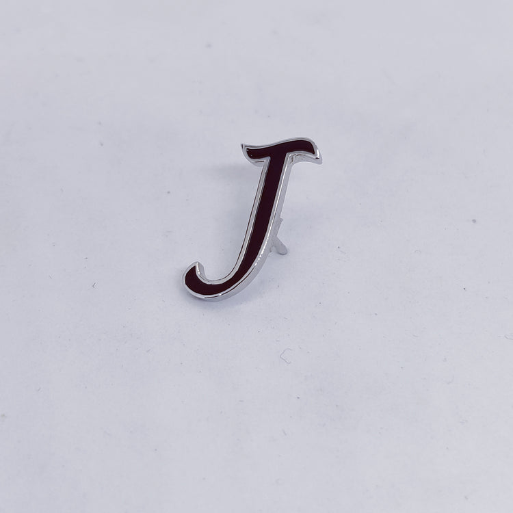 Initial J Lapel Pin