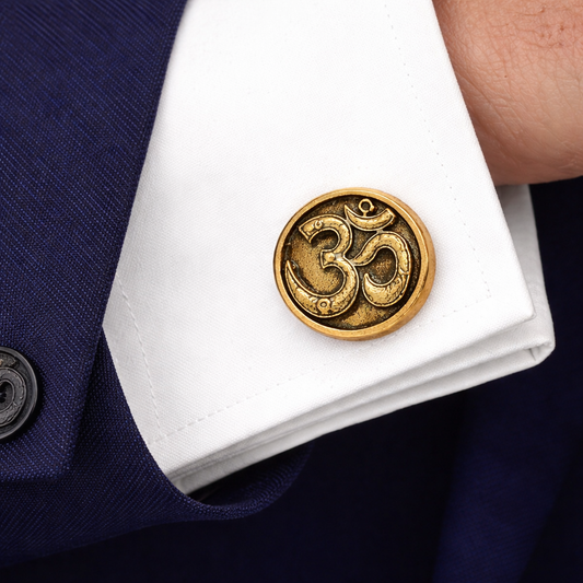 Divine Om Antique Gold Cufflinks