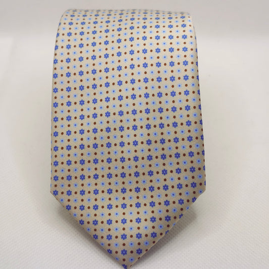 Beige Bloom Micro-Pattern Tie