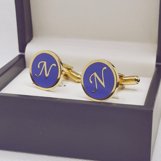 Initial N Monogram Cufflinks