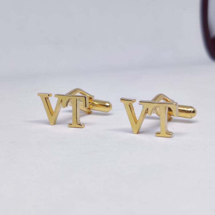 VT Double Initial Cufflinks