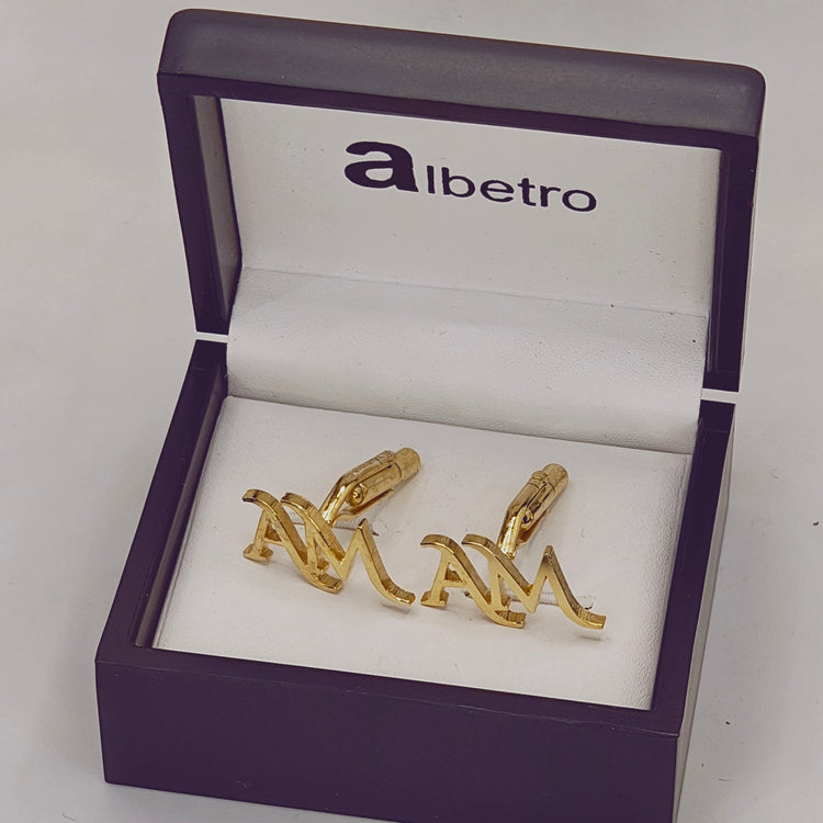 AM Double Initial Cufflinks