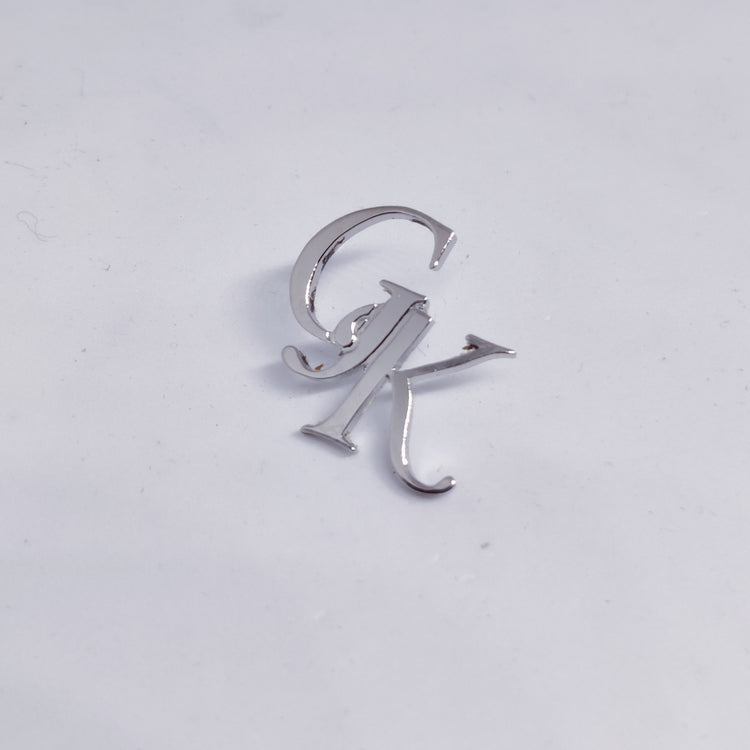 GK initial lapel pin