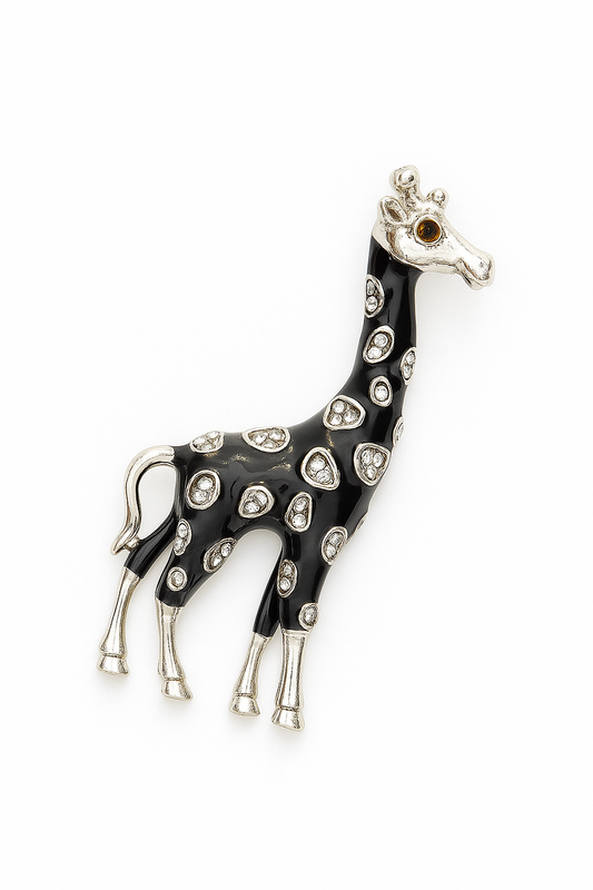 Elegant Giraffe Crystal Brooch