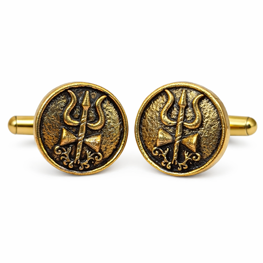 Trishul Heritage Antique Gold Cufflinks