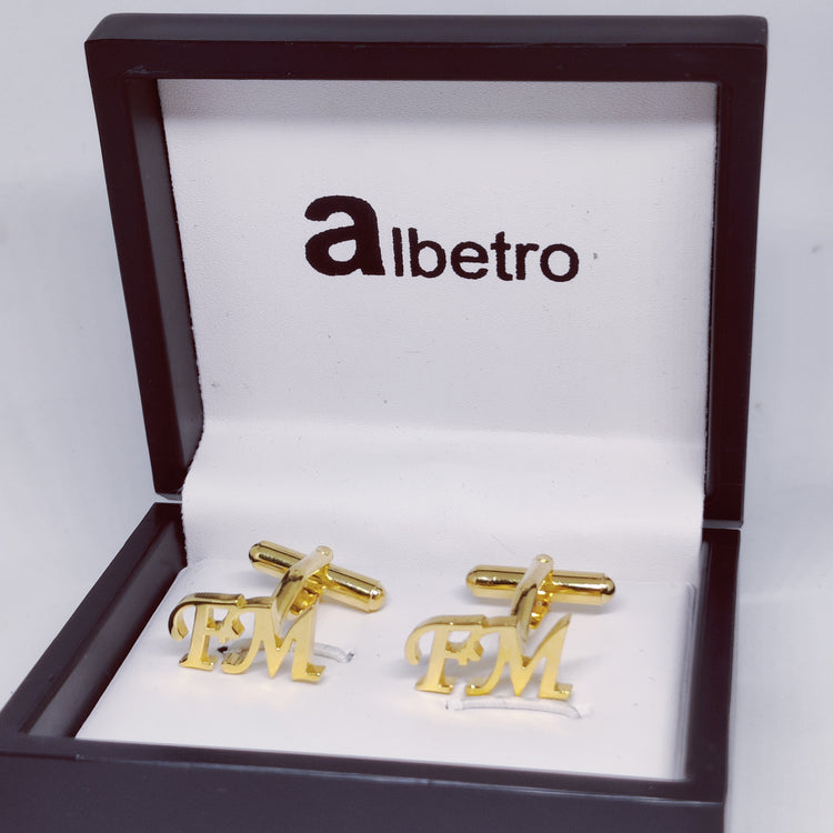 FM Double Initial Cufflinks