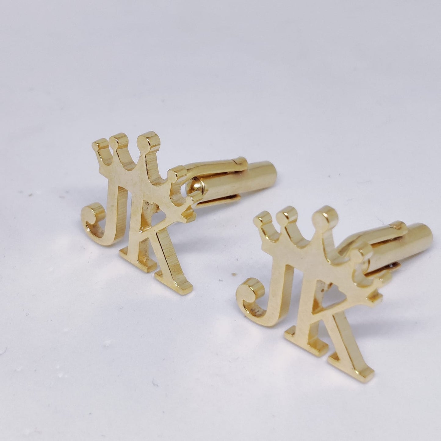 JK Double Initial Cufflinks with Crown