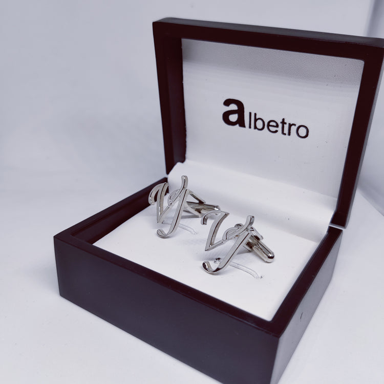 VJ Double Initial Cufflinks