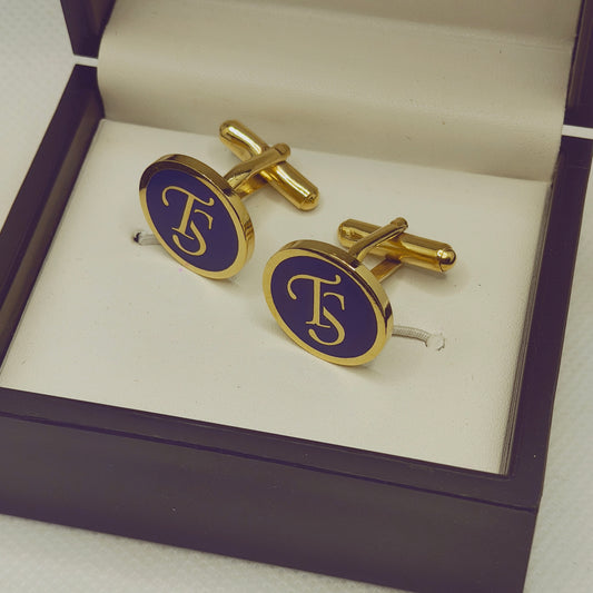 TS initial monogram cufflinks
