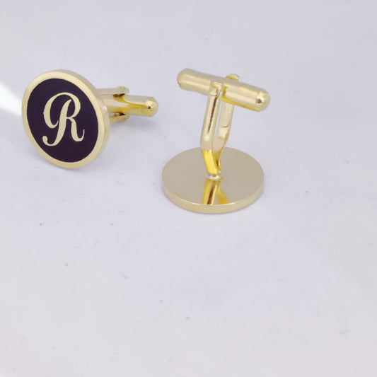Initial R Monogram Cufflinks
