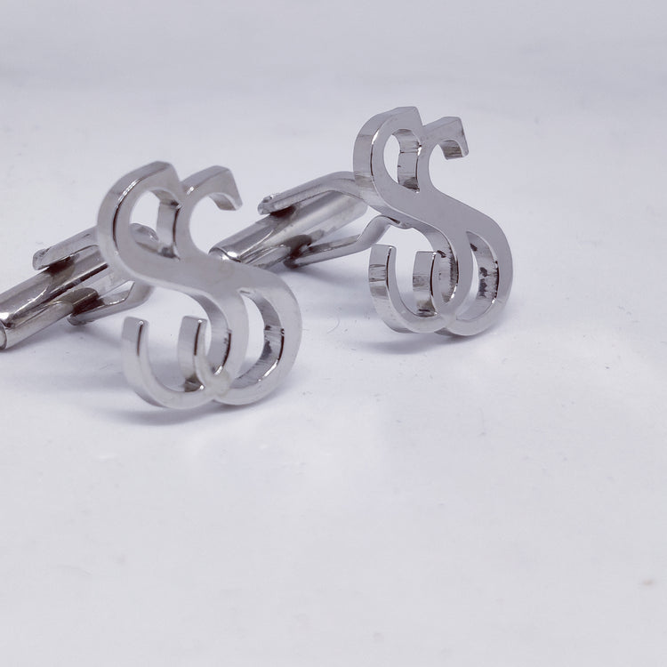 SS Double Initial Cufflinks