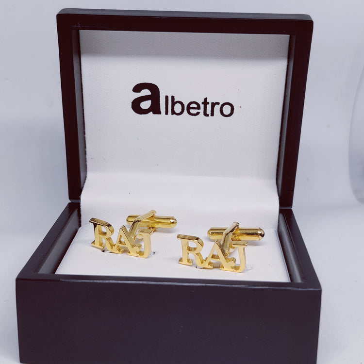 RAJ Triple initial cufflinks