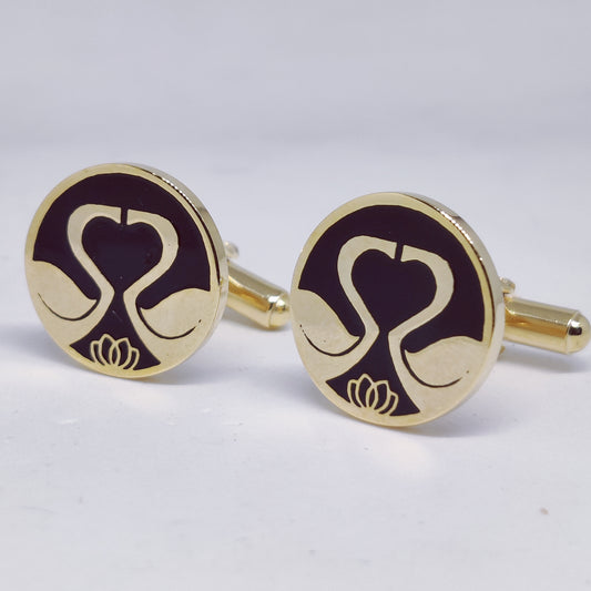Swan Enamel Cufflinks