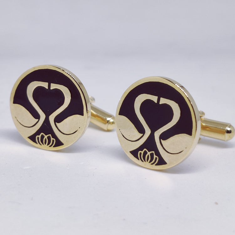 Swan Enamel Cufflinks