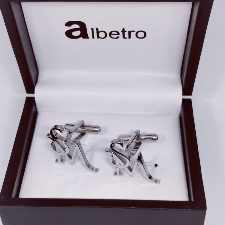 SM MS Double Initial Cufflinks