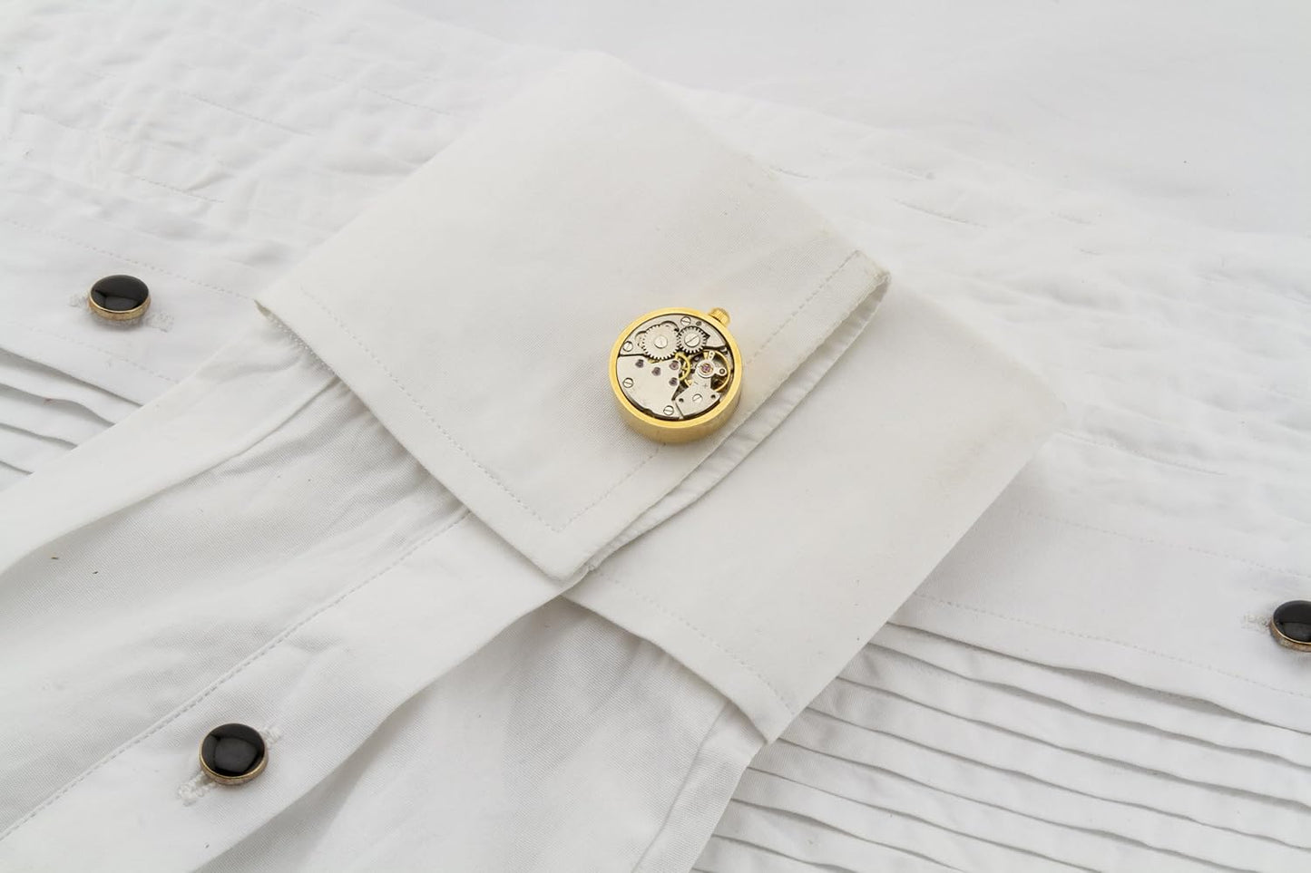 shopwithstyle Watch Mechanism Cufflinks