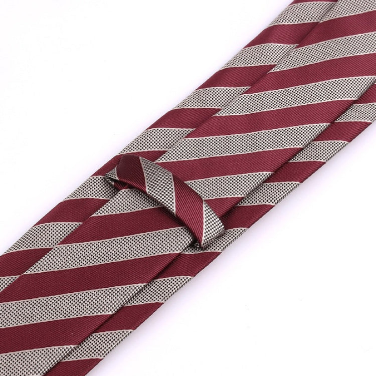 7Cm Crimson & Cream Stripe Tie - SHOPWITHSTYLE