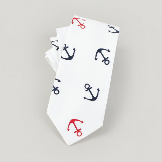 Red & Blue Anchor Tie - SHOPWITHSTYLE