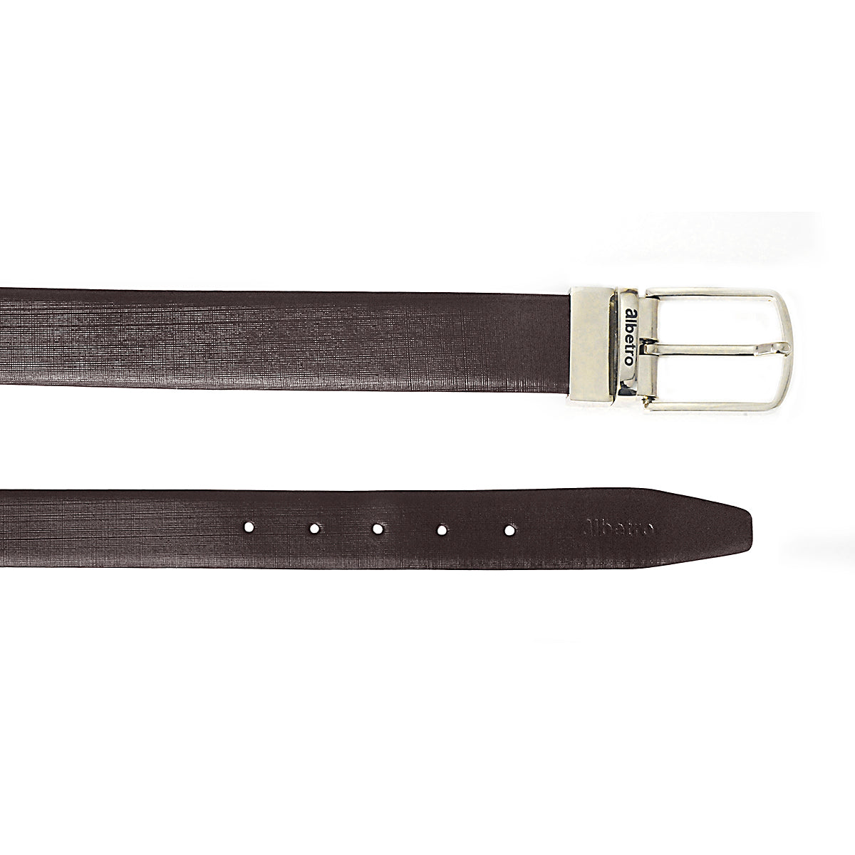 Reversible Fine Cross Line Texture Leather Belt