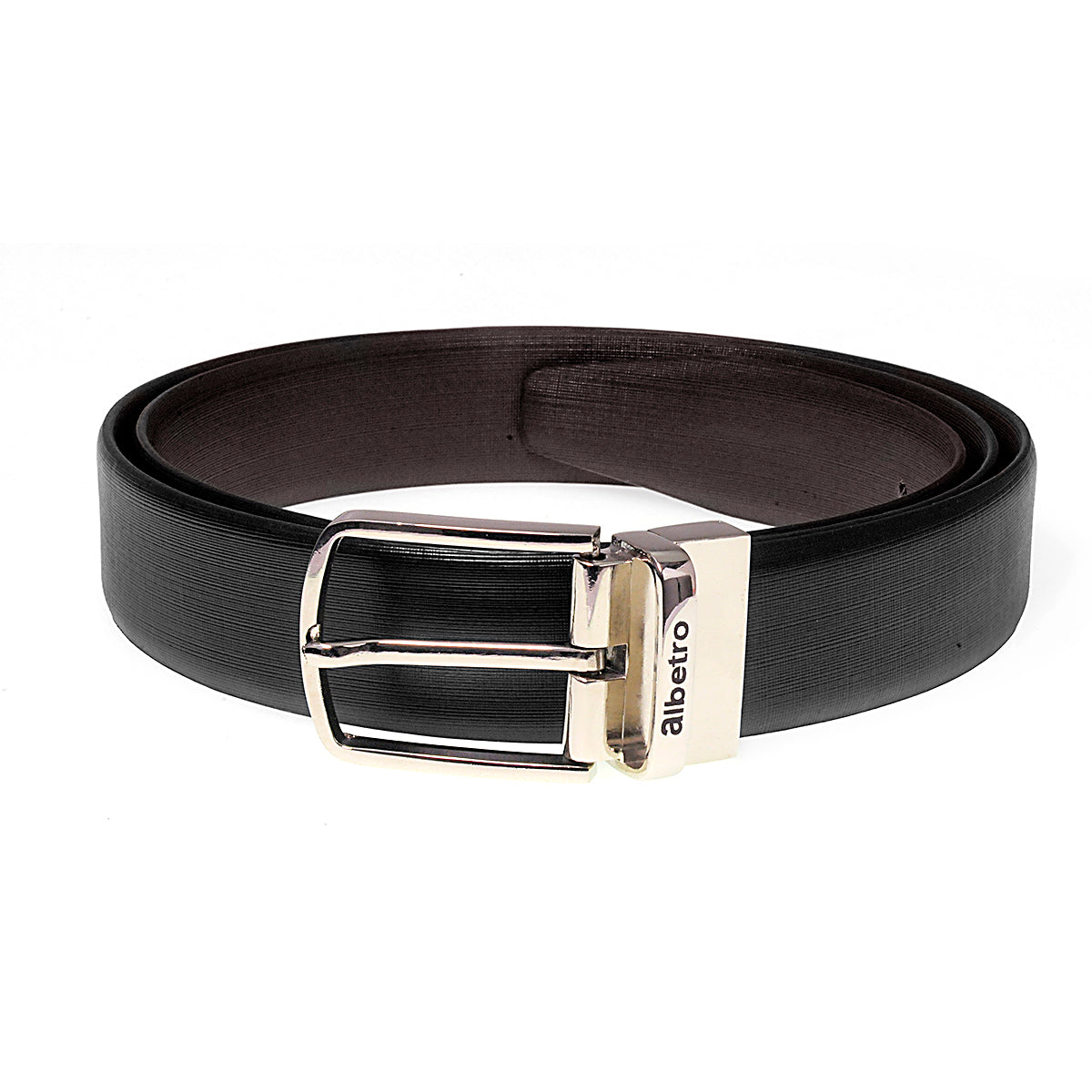Reversible Fine Cross Line Texture Leather Belt