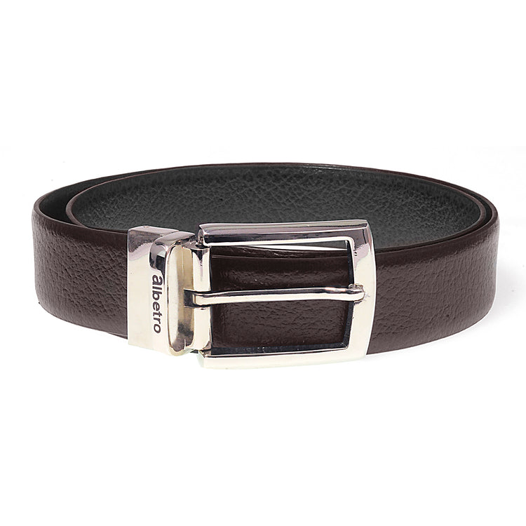 Reversible Pebbled Texture Leather Dress Belt