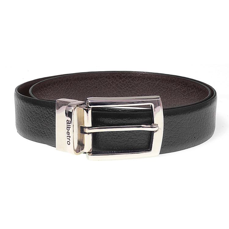 Reversible Pebbled Texture Leather Dress Belt