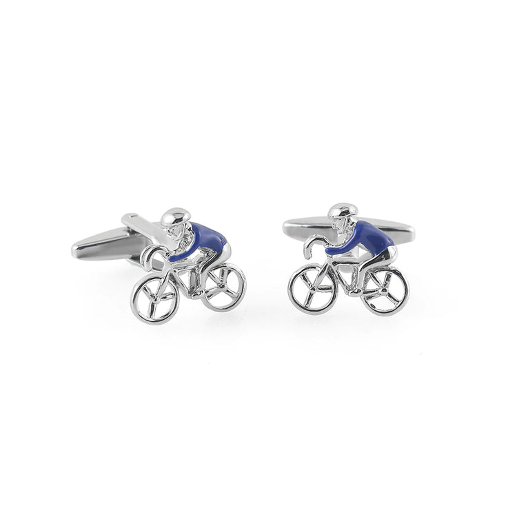 Blue Cyclist Cufflinks